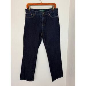 Women's Lauren Ralph Lauren Dark Wash Classic Straight Leg Denim Jeans Size 10